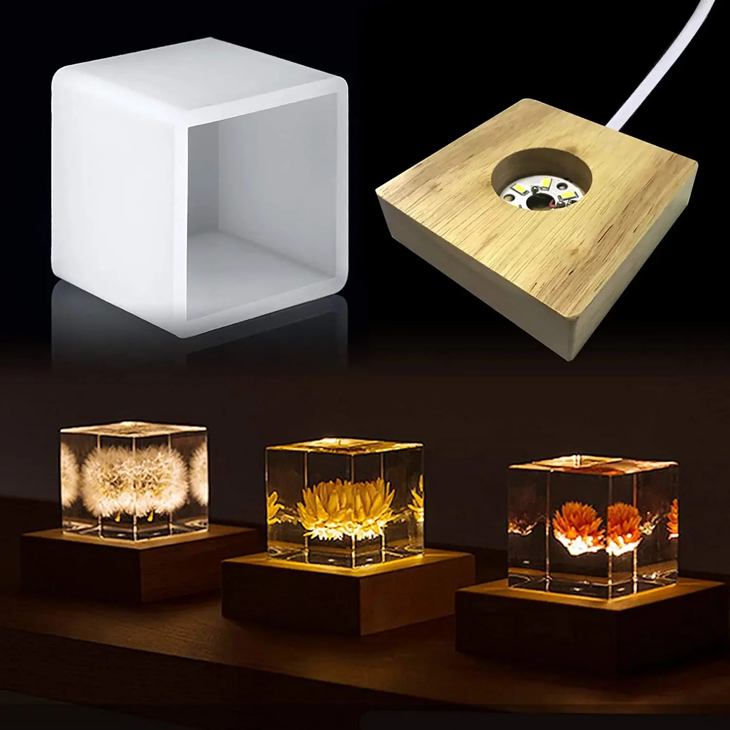 Resin Art With Wood - Kwadratowa lekka forma żywiczna, formy silikonowe