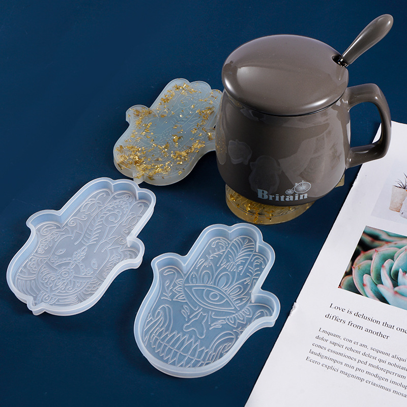 Resin Art Coasters - 1 sztuk DIY Coaster ręka fatimy