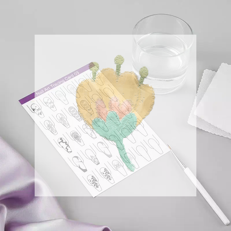Resin Art Training - Papier do ćwiczeń zdobień paznokci, 10
