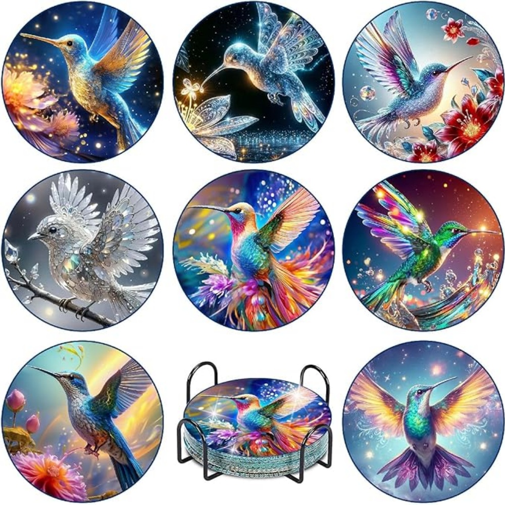 Resin Art Coasters - 8 sztuk podkładek pod szklanki z