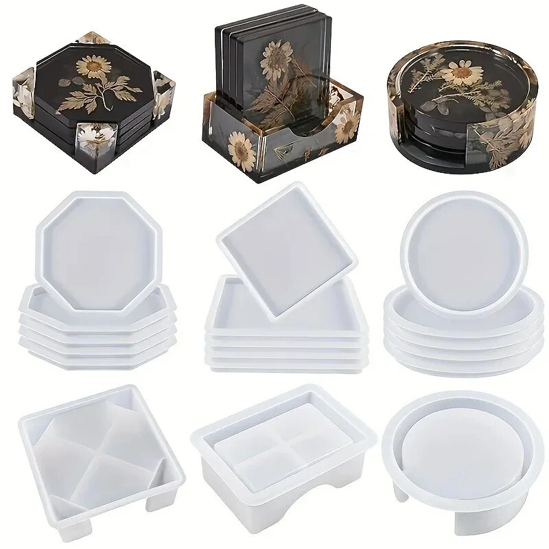 Resin Art Pen - Zestaw form do żywicy Coaster zawiera