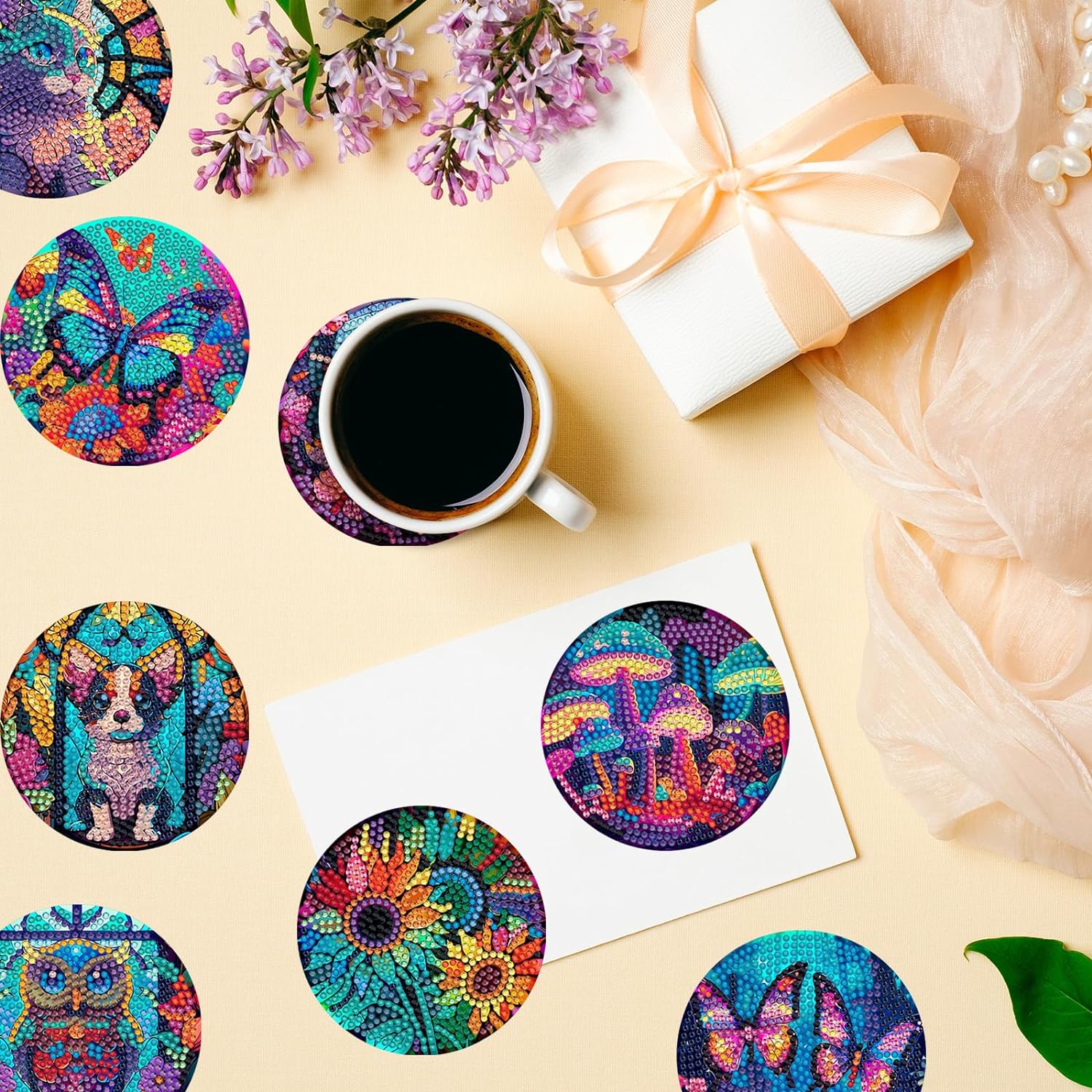 SDOYUNO 8 sztuk podkładki diam – Resin Art Coasters recenzja i cena