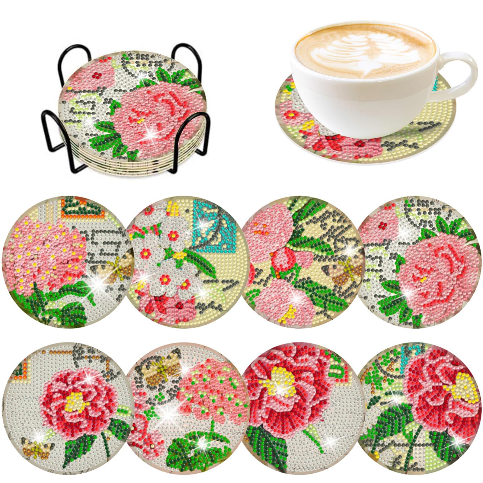RUOPOTY 8 sztuk/zestawów diame – Resin Art Coasters recenzja i cena